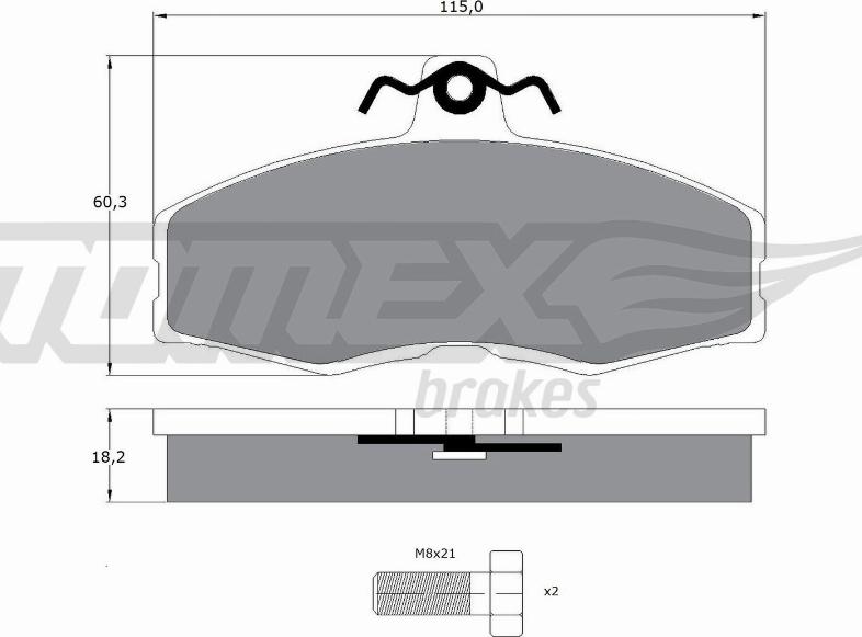 TOMEX brakes TX 10-27 - Bremžu uzliku kompl., Disku bremzes onlydrive.pro