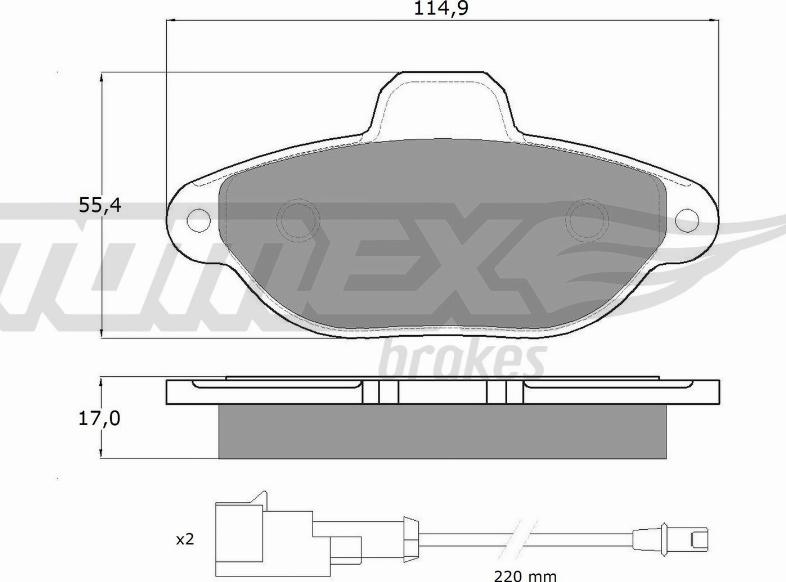 TOMEX brakes TX 10-72 - Brake Pad Set, disc brake onlydrive.pro