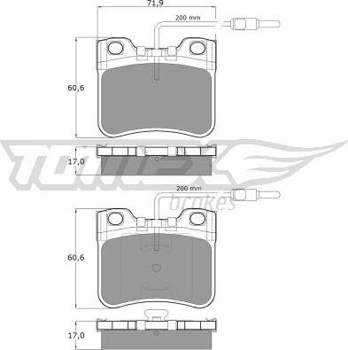 TOMEX brakes TX 11-98 - Brake Pad Set, disc brake onlydrive.pro