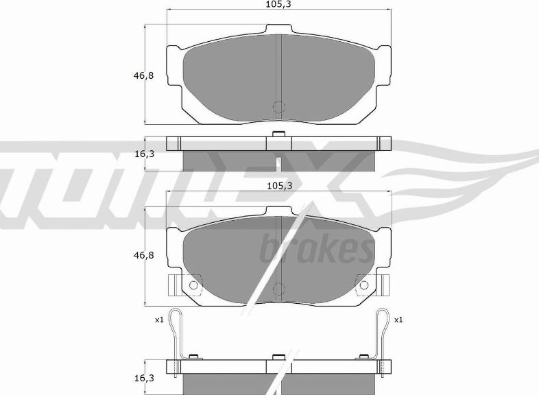 TOMEX brakes TX 11-59 - Stabdžių trinkelių rinkinys, diskinis stabdys onlydrive.pro