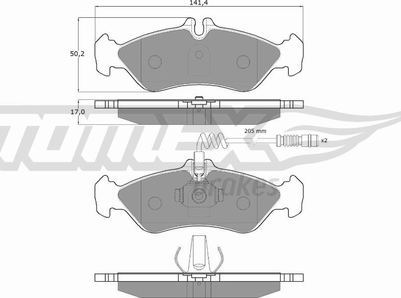 TOMEX brakes TX 11-501 - Bremžu uzliku kompl., Disku bremzes onlydrive.pro