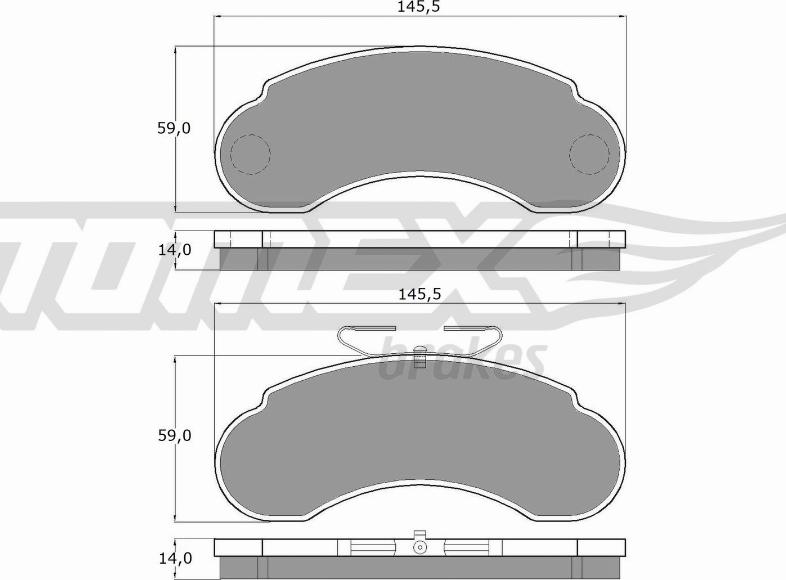 TOMEX brakes TX 11-14 - Brake Pad Set, disc brake onlydrive.pro