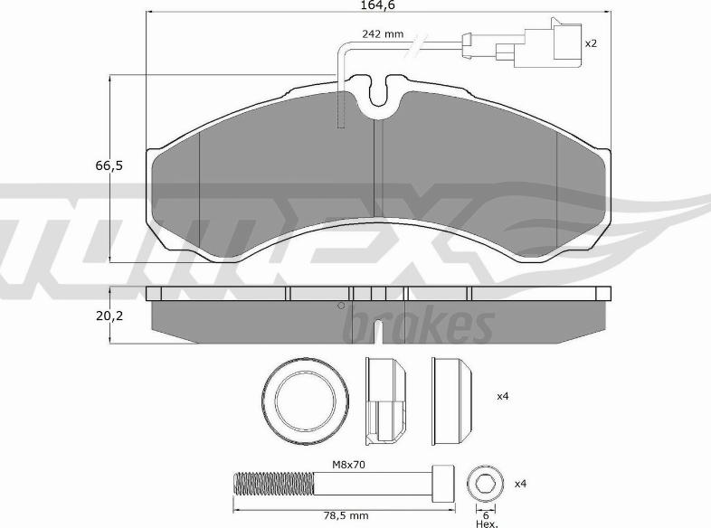 TOMEX brakes TX 11-112 - Stabdžių trinkelių rinkinys, diskinis stabdys onlydrive.pro