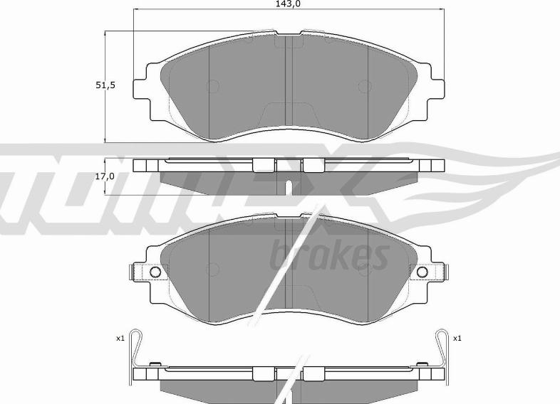 TOMEX brakes TX 11-80 - Bremžu uzliku kompl., Disku bremzes onlydrive.pro