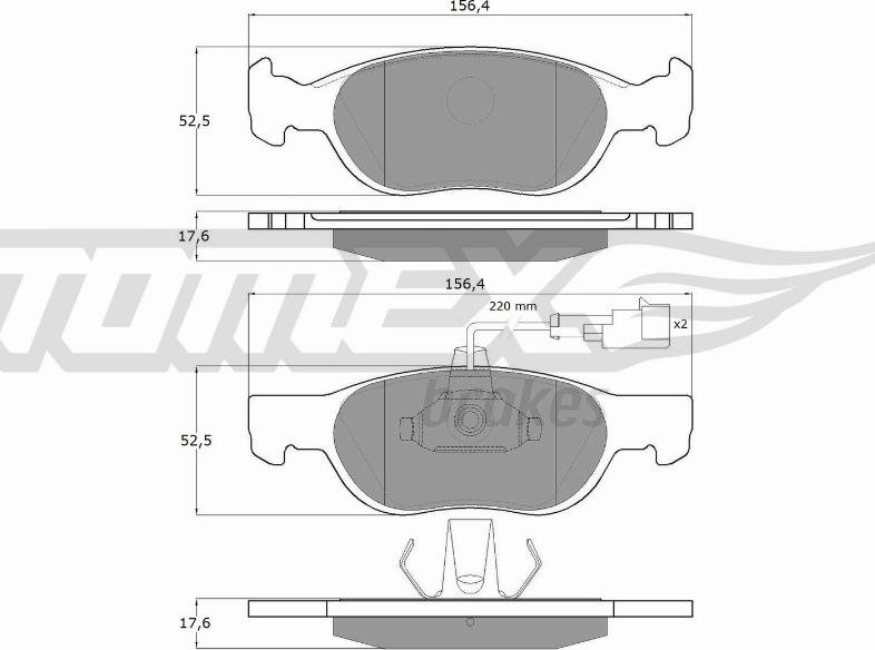 TOMEX brakes TX 11-87 - Piduriklotsi komplekt,ketaspidur onlydrive.pro