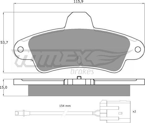 TOMEX brakes TX 11-201 - Stabdžių trinkelių rinkinys, diskinis stabdys onlydrive.pro