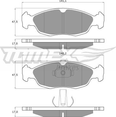 TOMEX brakes TX 11-71 - Brake Pad Set, disc brake onlydrive.pro