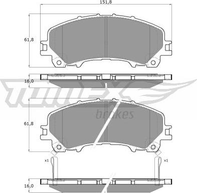 TOMEX brakes TX 18-99 - Brake Pad Set, disc brake onlydrive.pro