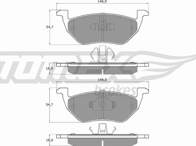 TOMEX brakes TX 18-95 - Bremžu uzliku kompl., Disku bremzes onlydrive.pro