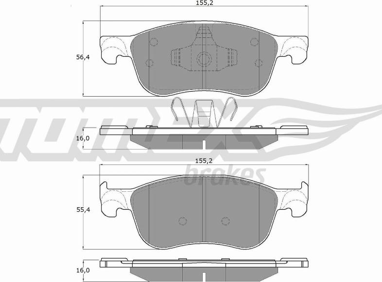 TOMEX brakes TX 18-90 - Stabdžių trinkelių rinkinys, diskinis stabdys onlydrive.pro