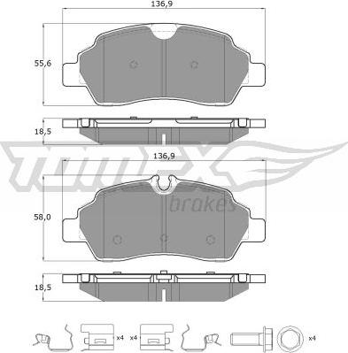 TOMEX brakes TX 18-92 - Тормозные колодки, дисковые, комплект onlydrive.pro