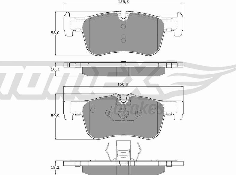 TOMEX brakes TX 18-46 - Bremžu uzliku kompl., Disku bremzes onlydrive.pro