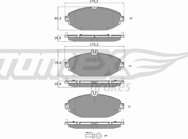 TOMEX brakes TX 18-53 - Bremžu uzliku kompl., Disku bremzes onlydrive.pro