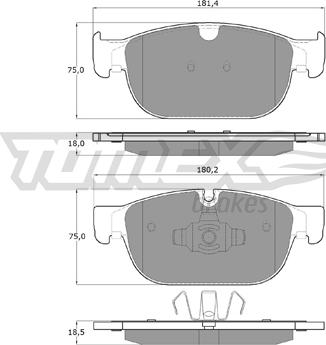 TOMEX brakes TX 18-57 - Bremžu uzliku kompl., Disku bremzes onlydrive.pro