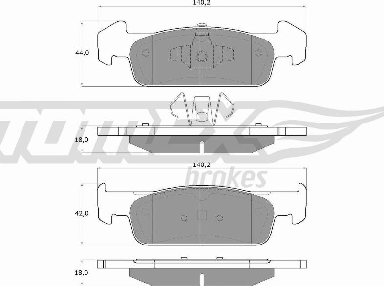 TOMEX brakes TX 18-62 - Bremžu uzliku kompl., Disku bremzes onlydrive.pro