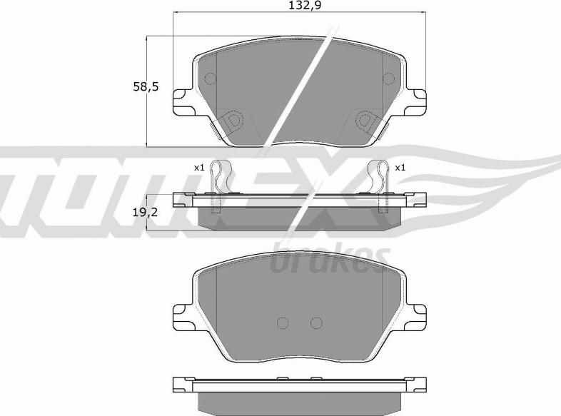 TOMEX brakes TX 18-09 - Stabdžių trinkelių rinkinys, diskinis stabdys onlydrive.pro