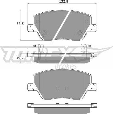 TOMEX brakes TX 18-09 - Stabdžių trinkelių rinkinys, diskinis stabdys onlydrive.pro