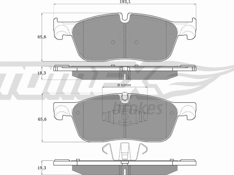 TOMEX brakes TX 18-15 - Stabdžių trinkelių rinkinys, diskinis stabdys onlydrive.pro