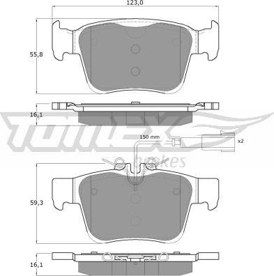 TOMEX brakes TX 18-161 - Brake Pad Set, disc brake onlydrive.pro