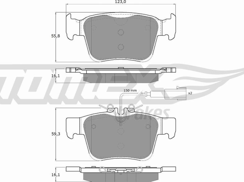 TOMEX brakes TX 18-161 - Piduriklotsi komplekt,ketaspidur onlydrive.pro