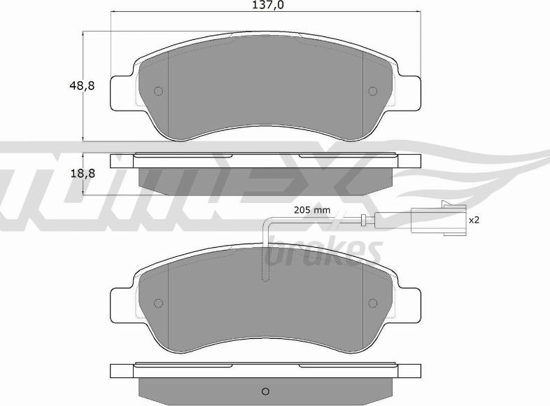 TOMEX brakes TX 18-10 - Brake Pad Set, disc brake onlydrive.pro