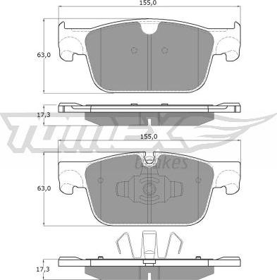 TOMEX brakes TX 18-86 - Stabdžių trinkelių rinkinys, diskinis stabdys onlydrive.pro