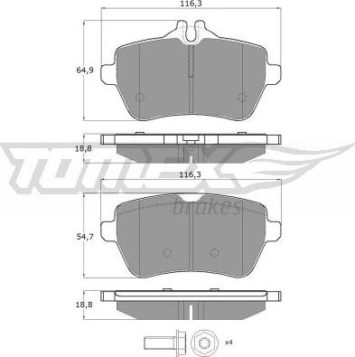 TOMEX brakes TX 18-78 - Тормозные колодки, дисковые, комплект onlydrive.pro