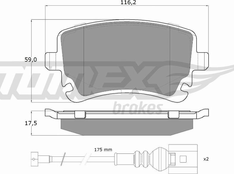 TOMEX brakes TX 13-96 - Тормозные колодки, дисковые, комплект onlydrive.pro