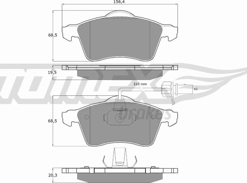 TOMEX brakes TX 13-911 - Brake Pad Set, disc brake onlydrive.pro