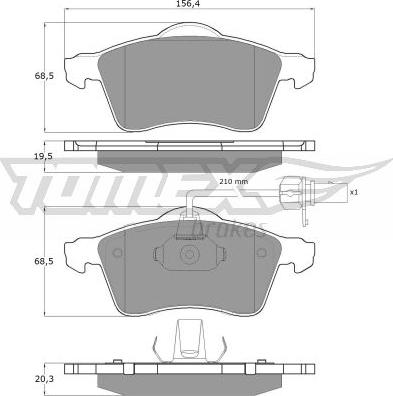 TOMEX brakes TX 13-911 - Stabdžių trinkelių rinkinys, diskinis stabdys onlydrive.pro