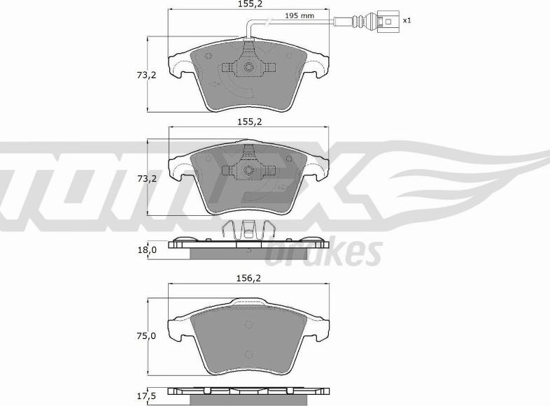 TOMEX brakes TX 13-931 - Stabdžių trinkelių rinkinys, diskinis stabdys onlydrive.pro