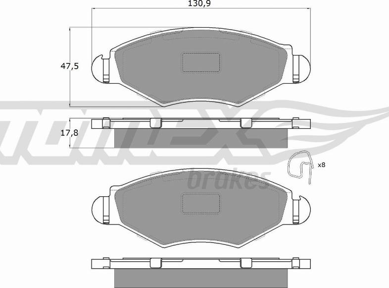 TOMEX brakes TX 13-43 - Тормозные колодки, дисковые, комплект onlydrive.pro