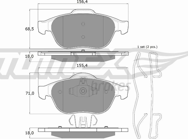 TOMEX brakes TX 13-50 - Stabdžių trinkelių rinkinys, diskinis stabdys onlydrive.pro