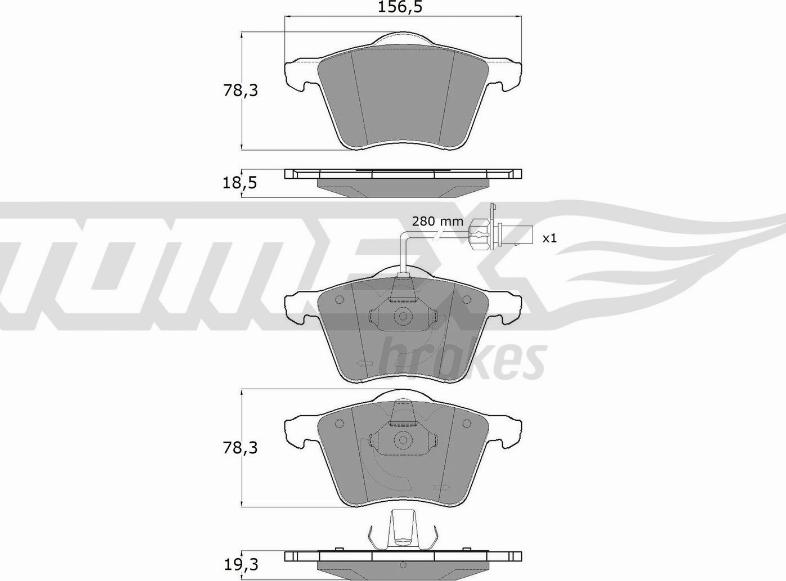 TOMEX brakes TX 13-58 - Bremžu uzliku kompl., Disku bremzes onlydrive.pro