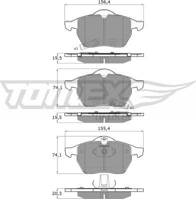 TOMEX brakes TX 13-57 - Brake Pad Set, disc brake onlydrive.pro