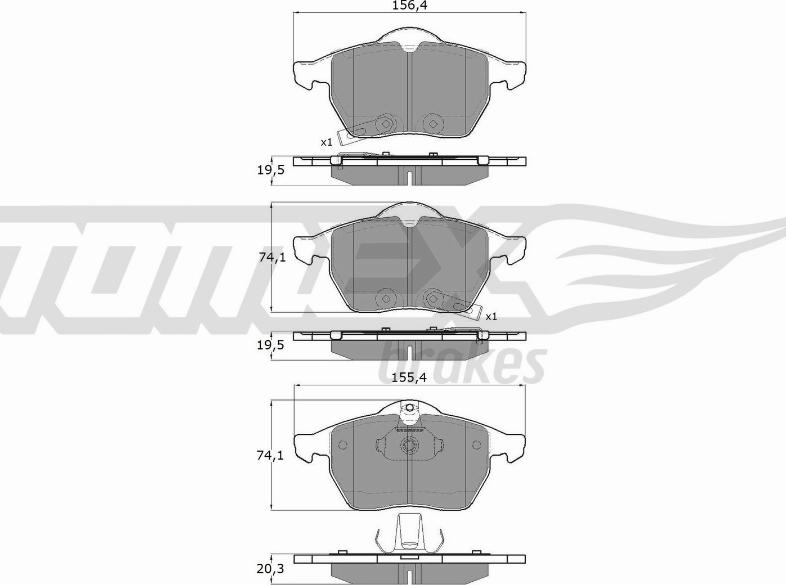 TOMEX brakes TX 13-57 - Stabdžių trinkelių rinkinys, diskinis stabdys onlydrive.pro