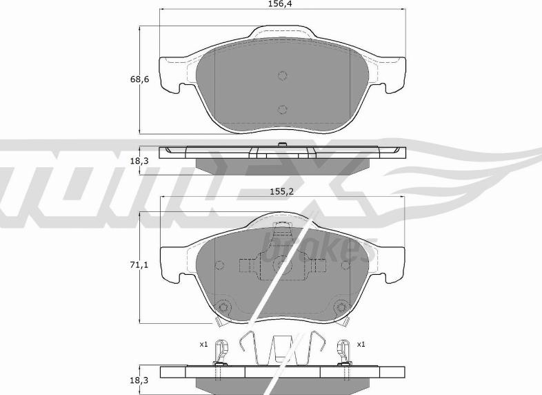 TOMEX brakes TX 13-64 - Brake Pad Set, disc brake onlydrive.pro