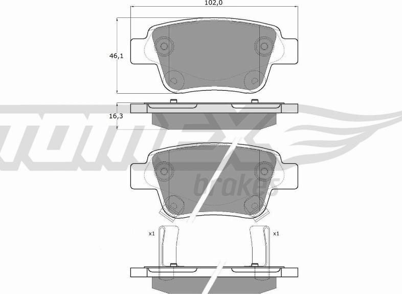 TOMEX brakes TX 13-62 - Brake Pad Set, disc brake onlydrive.pro