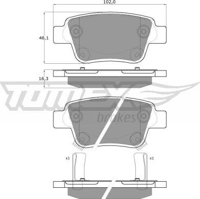 TOMEX brakes TX 13-62 - Brake Pad Set, disc brake onlydrive.pro