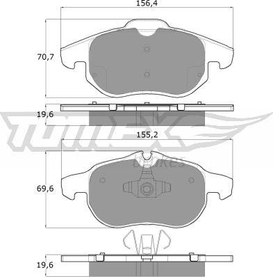 TOMEX brakes TX 13-04 - Bremžu uzliku kompl., Disku bremzes onlydrive.pro