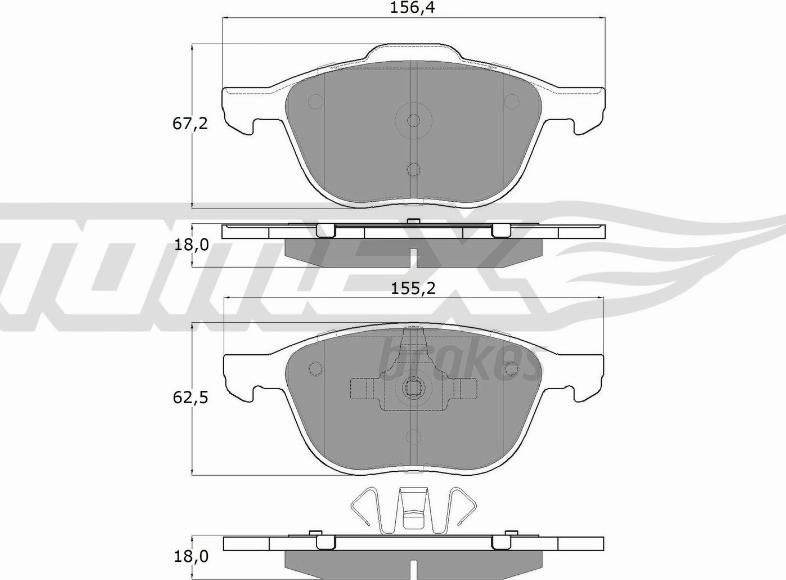 TOMEX brakes TX 13-05 - Bremžu uzliku kompl., Disku bremzes onlydrive.pro