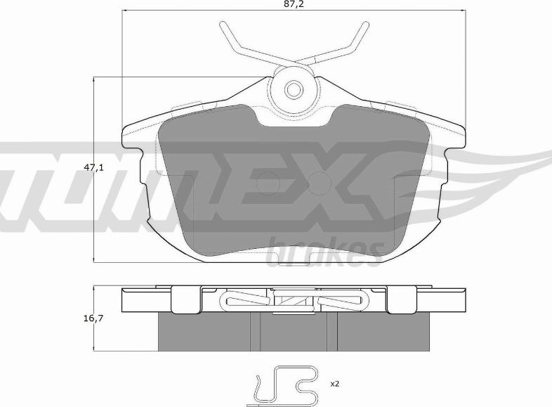 TOMEX brakes TX 13-07 - Stabdžių trinkelių rinkinys, diskinis stabdys onlydrive.pro