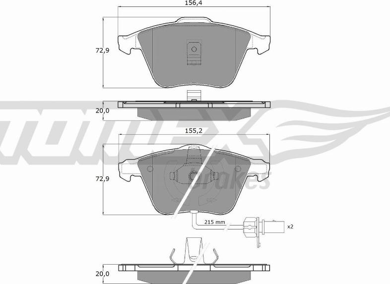 TOMEX brakes TX 13-14 - Bremžu uzliku kompl., Disku bremzes onlydrive.pro