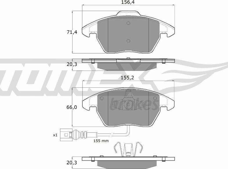 TOMEX brakes TX 13-11 - Тормозные колодки, дисковые, комплект onlydrive.pro