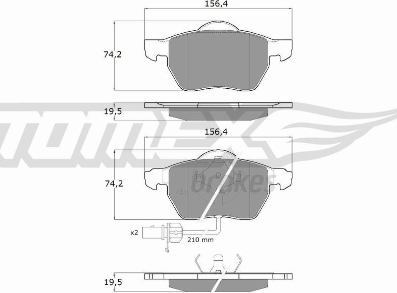 TOMEX brakes TX 13-13 - Тормозные колодки, дисковые, комплект onlydrive.pro