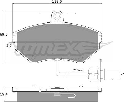 TOMEX brakes TX 13-121 - Piduriklotsi komplekt,ketaspidur onlydrive.pro