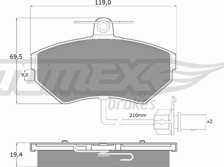 TOMEX brakes TX 13-121 - Brake Pad Set, disc brake onlydrive.pro