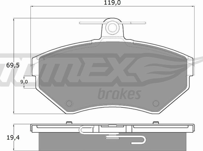 TOMEX brakes TX 13-12 - Тормозные колодки, дисковые, комплект onlydrive.pro