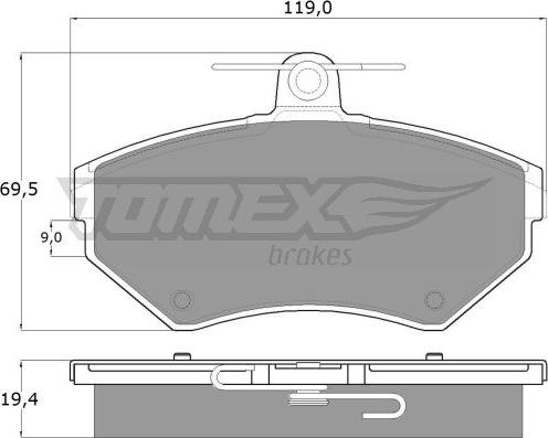 TOMEX brakes TX 13-12 - Piduriklotsi komplekt,ketaspidur onlydrive.pro