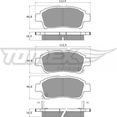 TOMEX brakes TX 13-87 - Brake Pad Set, disc brake onlydrive.pro